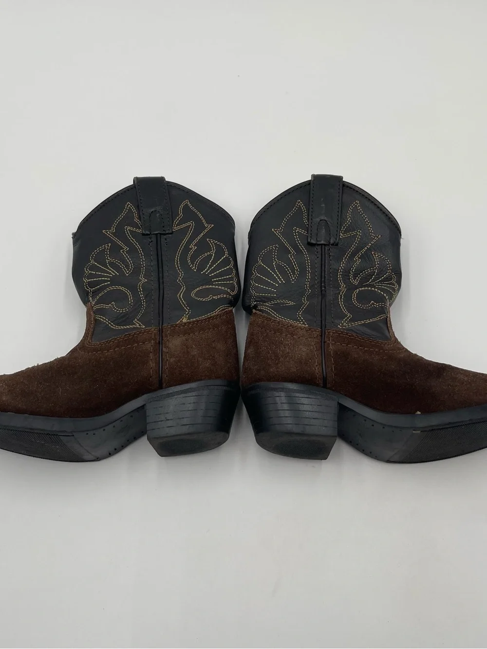 Masterson Boot Co Kids Cowboy Boots Size 9 Brown Suede Leather Western Pull On